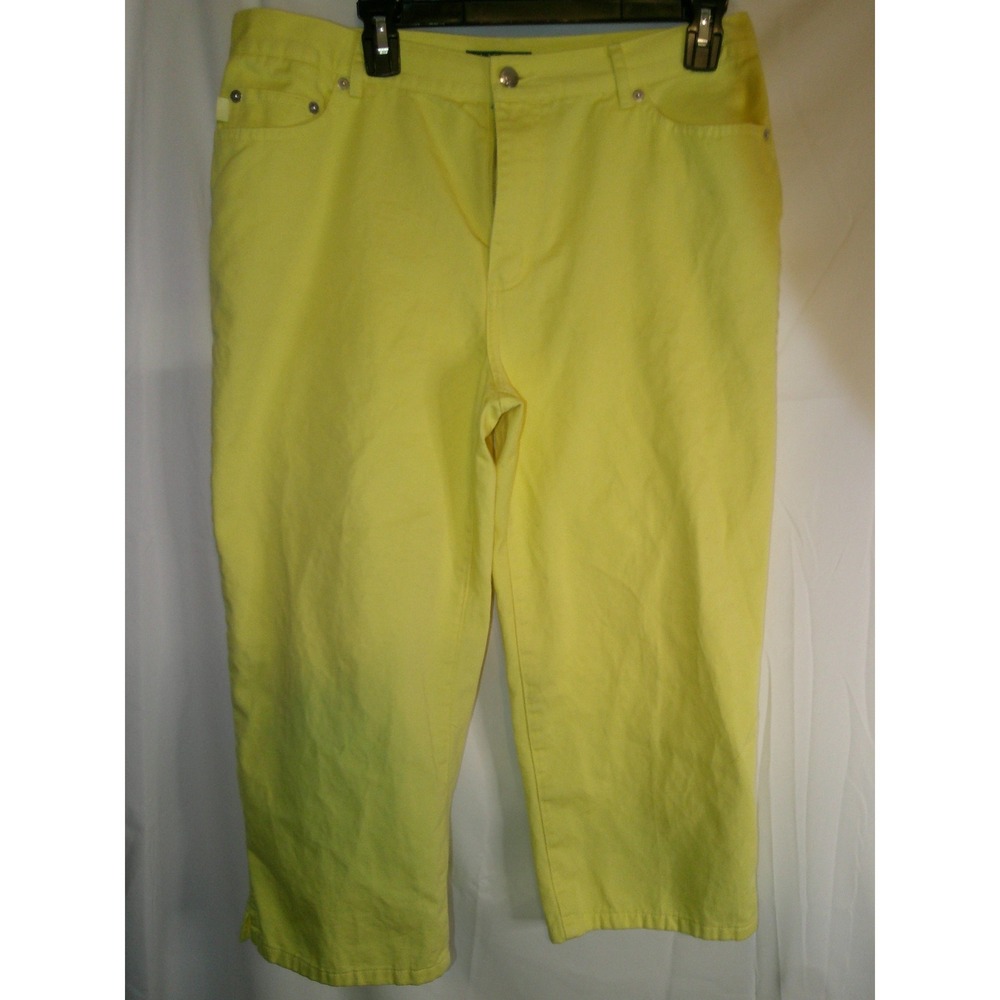Lauren Ralph Lauren Capri Pants Cropped Yellow Cotton Size‎ 12